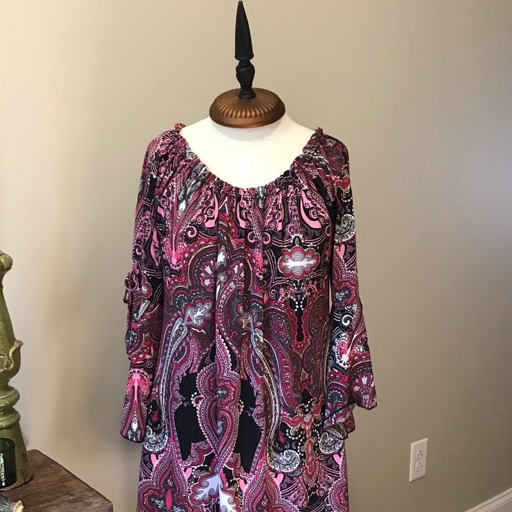 Lildy Tie Sleeve Tunic Blouse